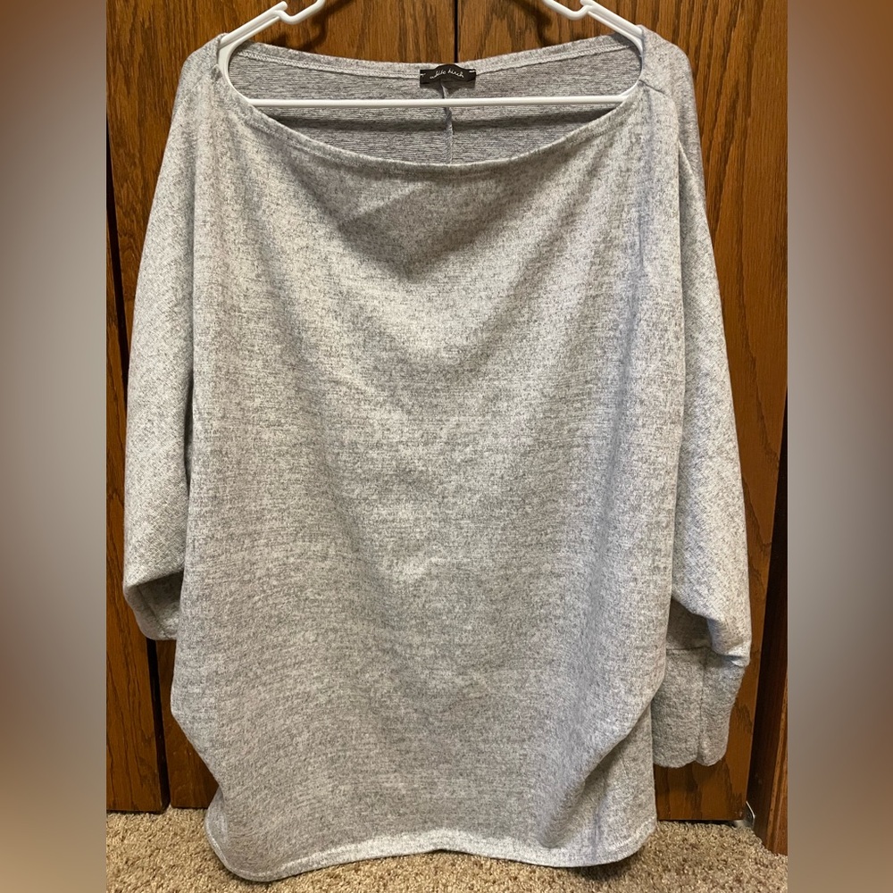 White Birch Light Gray Knit Top